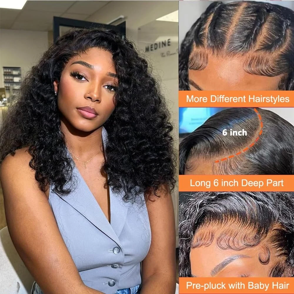 Perruque courte bob à ondulati - Glueless Wear And Go Human Hair Wig avis et prix