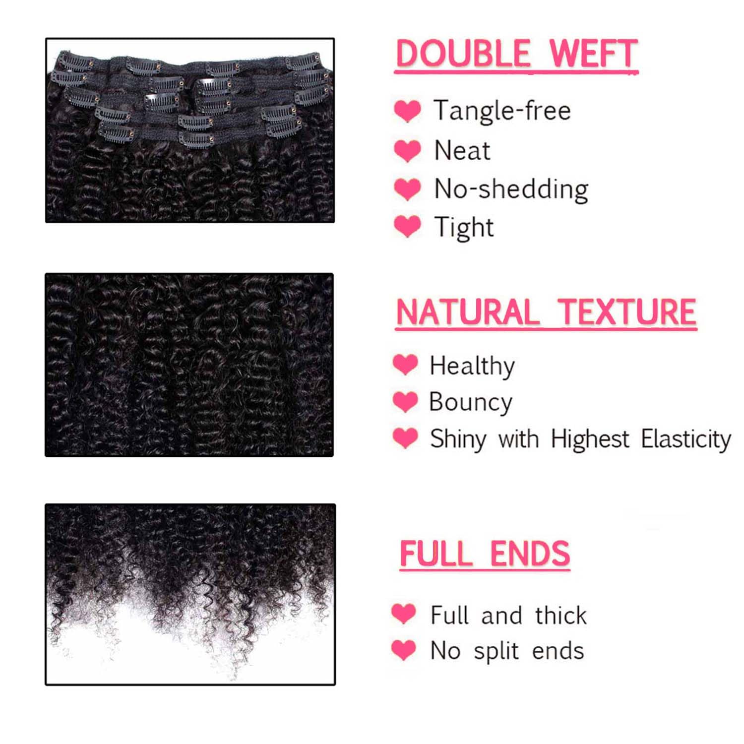 Extensions de cheveux afro bou - Seamless Clip In Hair Extensions Human Hair avis et prix