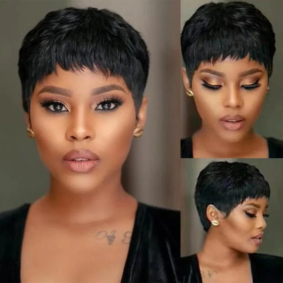 Perruques courtes en cheveux h - Short Pixie Cut Wig Human Hair Cheap avis et prix