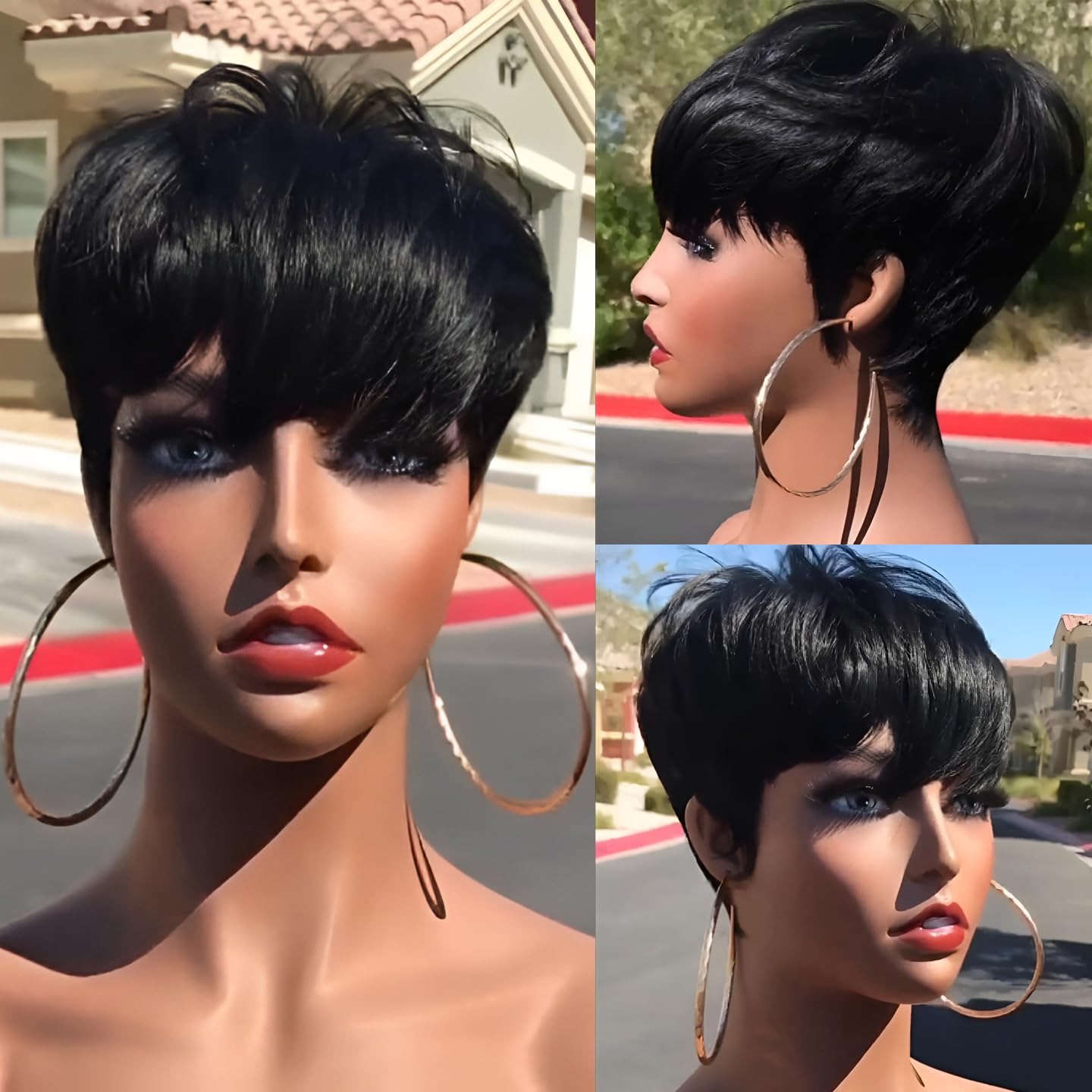 Perruques courtes en cheveux h - Short Pixie Cut Wig Human Hair Cheap avis et prix