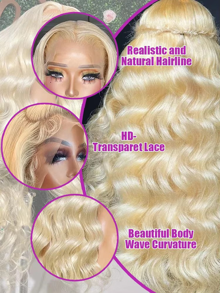 Perruque Lace Frontale 13x4 HD - 613 Blonde Body Wave Lace Front Wig avis et prix