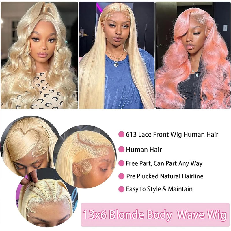 Perruque frontale en dentelle  - 613 Blonde Body Wave Lace Front Wig avis et prix